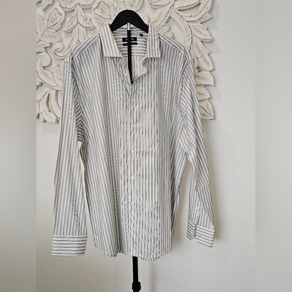 NWT Murano White & Black Striped Button Down Dress Shirt - Men's Sz Small & XXL - Picture 2 of 5